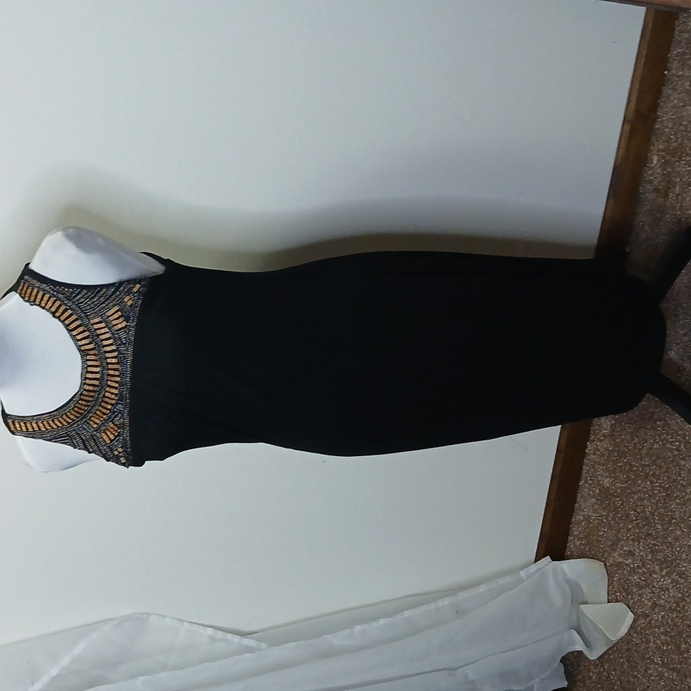 Massimo black beaded tank maxi dress size small